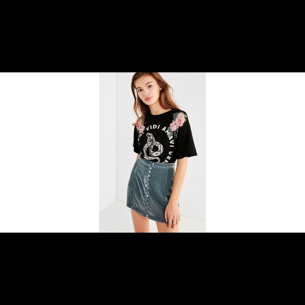 Urban Outfitters velvet green mini skirt